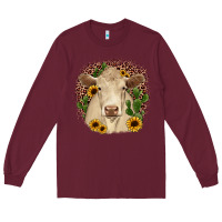 Burgundy charolais leopard cactus sunflower Long Sleeve Tee - JahusDesignShop