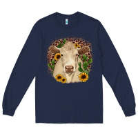 Navy charolais leopard cactus sunflower Long Sleeve Tee - JahusDesignShop