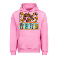 Fuchsia Pink Dog Nana with Paw Urban Hoodie - texasbilliewilder