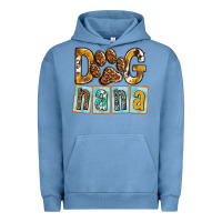 Pigment Pebble Blue Dog Nana with Paw Urban Hoodie - texasbilliewilder