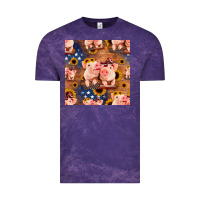 Cloud Purple american pigs seamless pattern Vintage Tee - HRA Design Shop