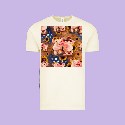 American Pigs Seamless Pattern Vintage Tee Designed By Hra Design Shop