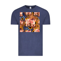 Vintage Denim american pigs seamless pattern Vintage Tee - HRA Design Shop