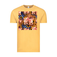 Vintage Mustard american pigs seamless pattern Vintage Tee - HRA Design Shop