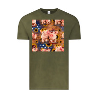 Vintage Olive american pigs seamless pattern Vintage Tee - HRA Design Shop