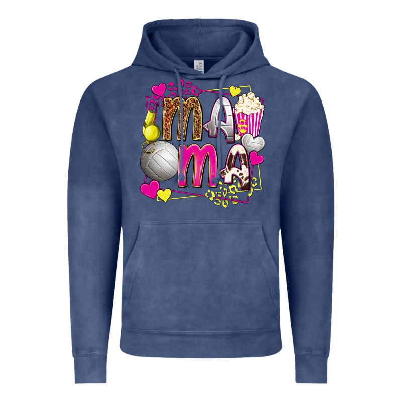 Mama Volleyball With Popcorn Vintage Hoodie by texasbilliewilder | Teevron