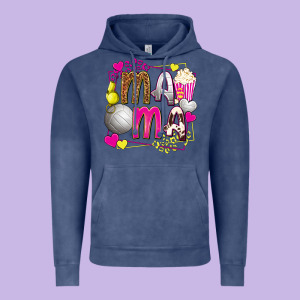 Mama Volleyball With Popcorn Vintage Hoodie Designed By Texasbilliewilder