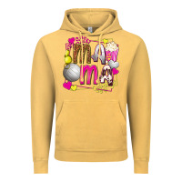 Vintage Mustard mama volleyball with popcorn Vintage Hoodie - texasbilliewilder
