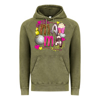 Vintage Olive mama volleyball with popcorn Vintage Hoodie - texasbilliewilder