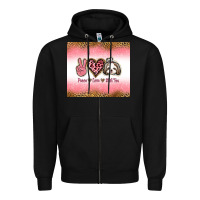 Black peace love shih tzu Zipper Hoodie - Jasminsmagicworld
