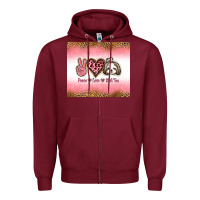 Burgundy peace love shih tzu Zipper Hoodie - Jasminsmagicworld
