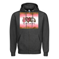 Charcoal Heather peace love shih tzu Zipper Hoodie - Jasminsmagicworld