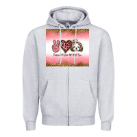 Heather Grey peace love shih tzu Zipper Hoodie - Jasminsmagicworld