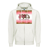 Oatmeal Heather peace love shih tzu Zipper Hoodie - Jasminsmagicworld
