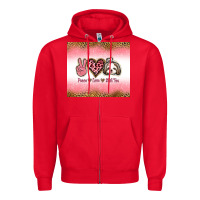 Red peace love shih tzu Zipper Hoodie - Jasminsmagicworld