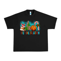 Black Tis The Season Christmas With Basketball And Candy Cane Urban Heavy Tee - FaDigitalArtStudio