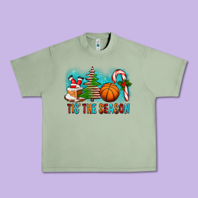 Tis The Season Christmas With Basketball And Candy Cane Urban Heavy Tee Designed By Fadigitalartstudio