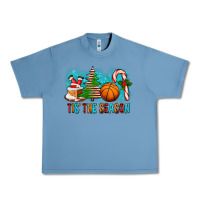 Pebble Blue Tis The Season Christmas With Basketball And Candy Cane Urban Heavy Tee - FaDigitalArtStudio