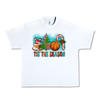 White Tis The Season Christmas With Basketball And Candy Cane Urban Heavy Tee - FaDigitalArtStudio