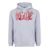Heather Grey breast cancer awareness hope Heavyweight Hoodie - MaliasSmallBusiness