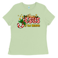 Matcha jesus is the reason with christmas candy ado Ladies Tee - AdoDesignShop