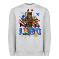 Heather Grey trust in the lord Heavyweight Sweatshirt - Zillion Design Studio