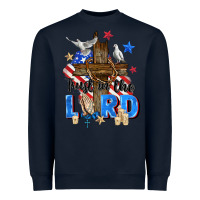 Navy trust in the lord Heavyweight Sweatshirt - Zillion Design Studio