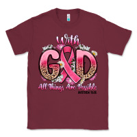 Burgundy breast cancer with god all things are possible Classic Tee - Artiststas