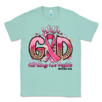Seafoam breast cancer with god all things are possible Classic Tee - Artiststas