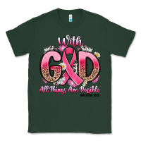 Sports Green breast cancer with god all things are possible Classic Tee - Artiststas