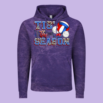 Tis' The Season Volleyball Vintage Hoodie Designed By Zillion Design Studio