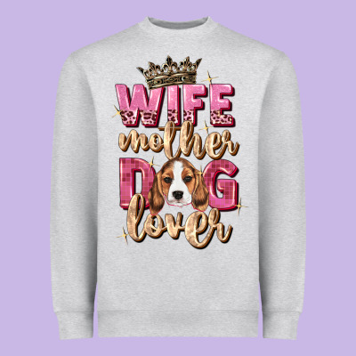 Wife Mother Dog Lover Heavyweight Sweatshirt Designed By Zillion Design Studio