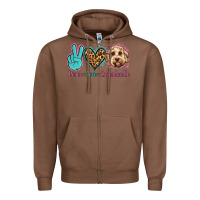 Chestnut peace love labradoodle Zipper Hoodie - Jasminsmagicworld