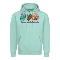Seafoam peace love labradoodle Zipper Hoodie - Jasminsmagicworld