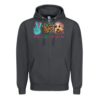 Smoke peace love labradoodle Zipper Hoodie - Jasminsmagicworld