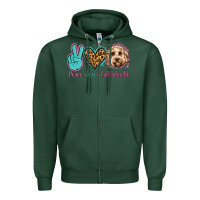 Sports Green peace love labradoodle Zipper Hoodie - Jasminsmagicworld