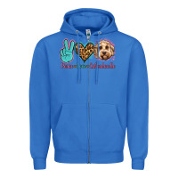 True Royal peace love labradoodle Zipper Hoodie - Jasminsmagicworld