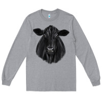 Heather Grey black angus Long Sleeve Tee - JahusDesignShop