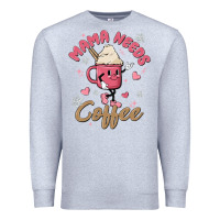 Heather Grey mama needs coffee Premium Sweatshirt - MaliasSmallBusiness