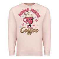 Pale Pink mama needs coffee Premium Sweatshirt - MaliasSmallBusiness
