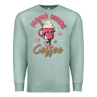 Seafoam mama needs coffee Premium Sweatshirt - MaliasSmallBusiness