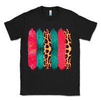 Black Colored Leopard and Wood Patterned Western Brush Strokes Classic Tee - Bettercallsaul