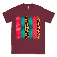 Burgundy Colored Leopard and Wood Patterned Western Brush Strokes Classic Tee - Bettercallsaul