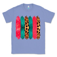 Colony Blue Colored Leopard and Wood Patterned Western Brush Strokes Classic Tee - Bettercallsaul
