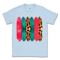 Dusty Blue Colored Leopard and Wood Patterned Western Brush Strokes Classic Tee - Bettercallsaul