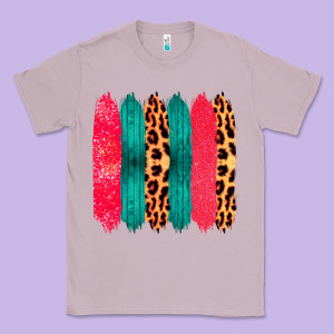 Colored Leopard And Wood Patterned Western Brush Strokes Classic Tee Designed By Bettercallsaul