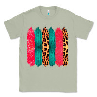 Matcha Colored Leopard and Wood Patterned Western Brush Strokes Classic Tee - Bettercallsaul