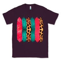 Plum Colored Leopard and Wood Patterned Western Brush Strokes Classic Tee - Bettercallsaul
