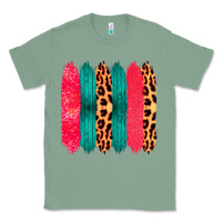 Sage Colored Leopard and Wood Patterned Western Brush Strokes Classic Tee - Bettercallsaul