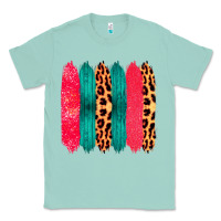 Seafoam Colored Leopard and Wood Patterned Western Brush Strokes Classic Tee - Bettercallsaul